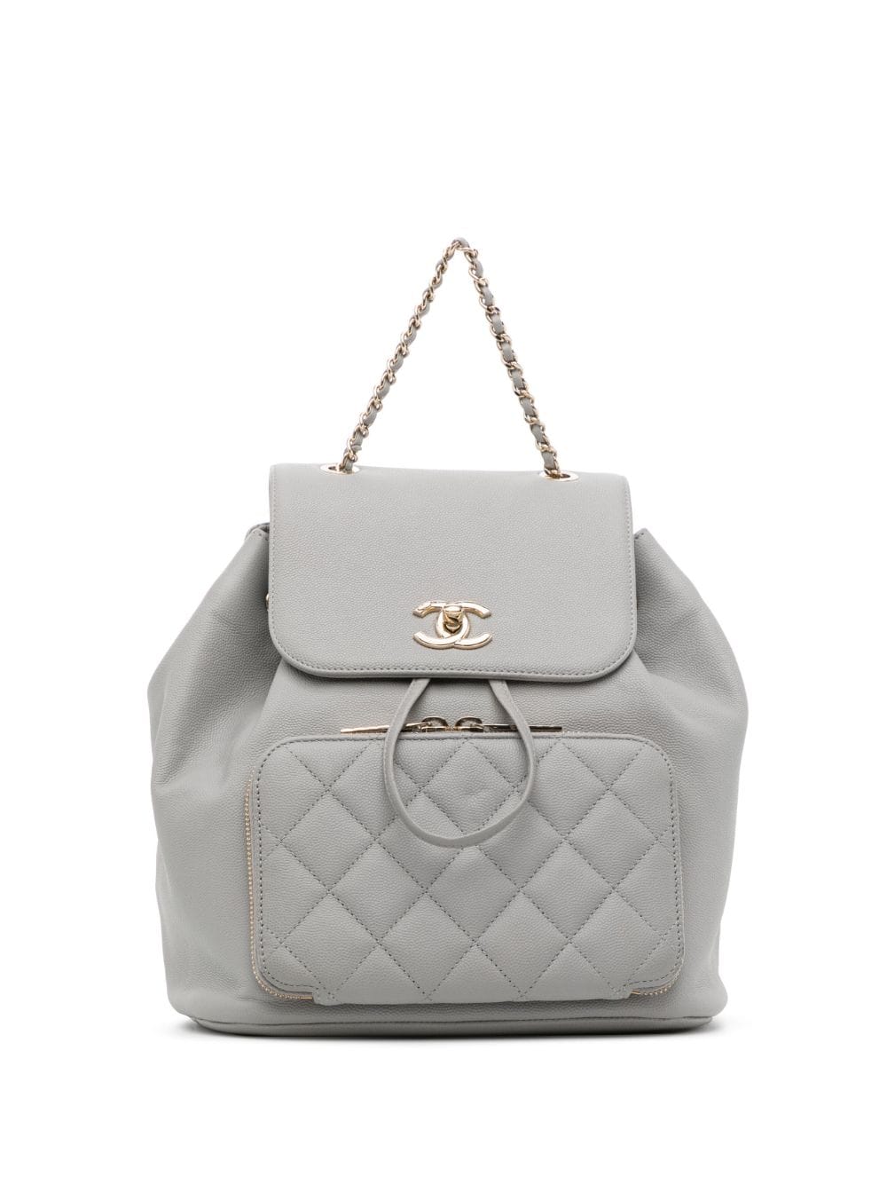 Affinity Diamond-Quilted Grey Backpack