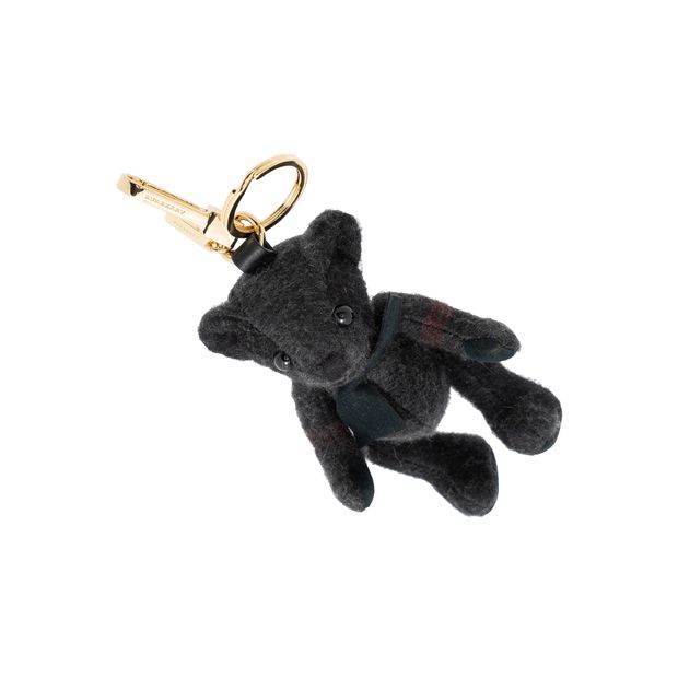 Burberry Black Check Cashmere Thomas Bear Bag Charm