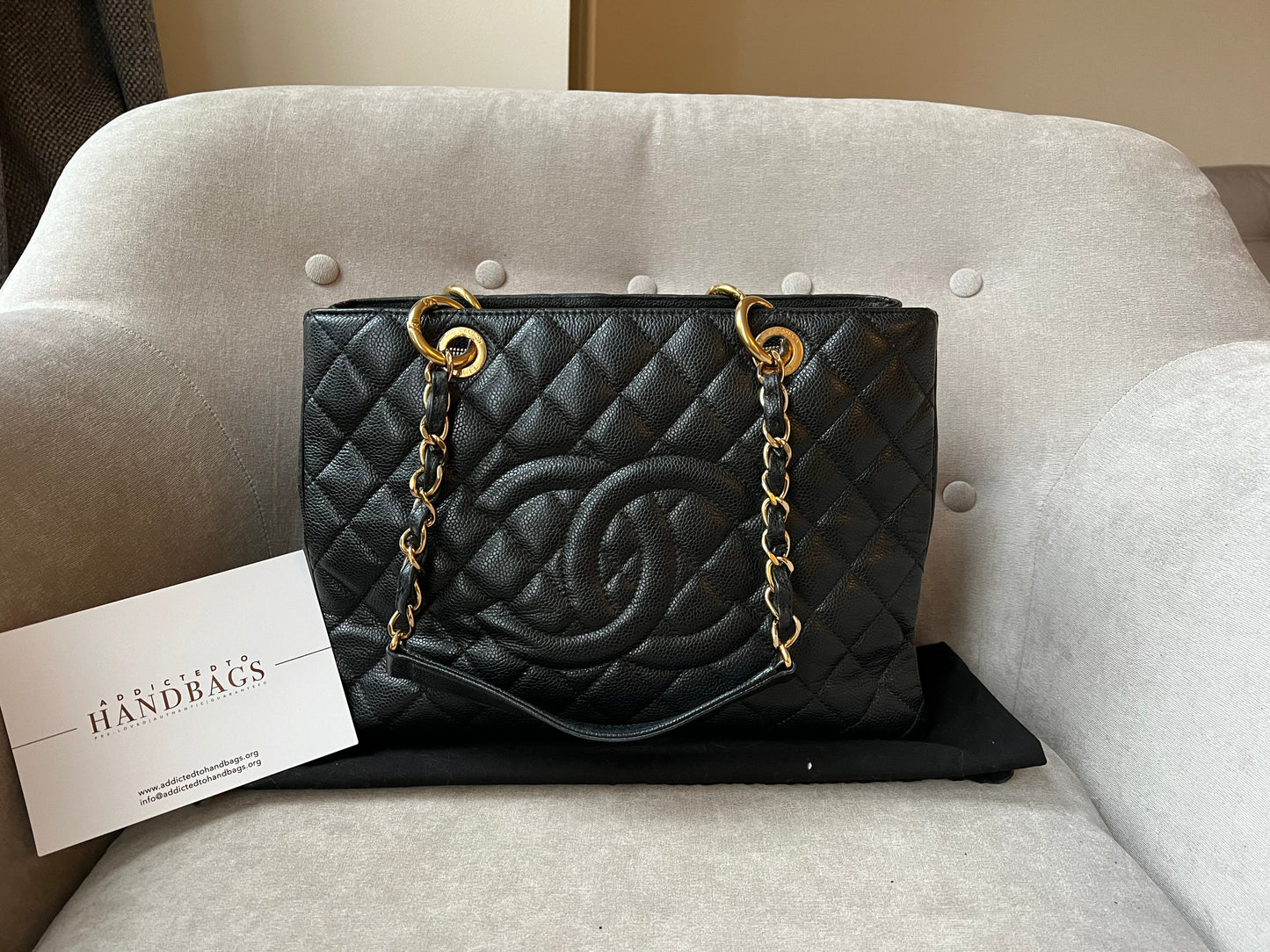Chanel Black Caviar Grand Shopper Tote
