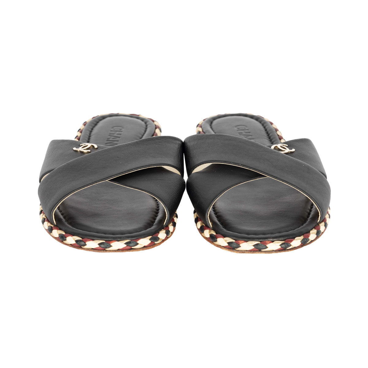 Chanel Lambskin Braided Mule Sandals  - '10s