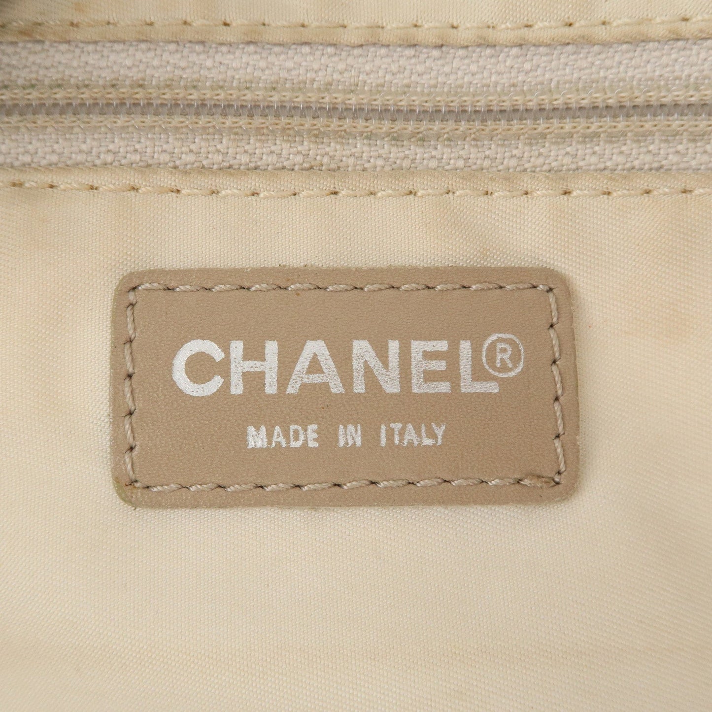 Chanel New Travel Line Nylon Jacquard Leather Tote Bag A