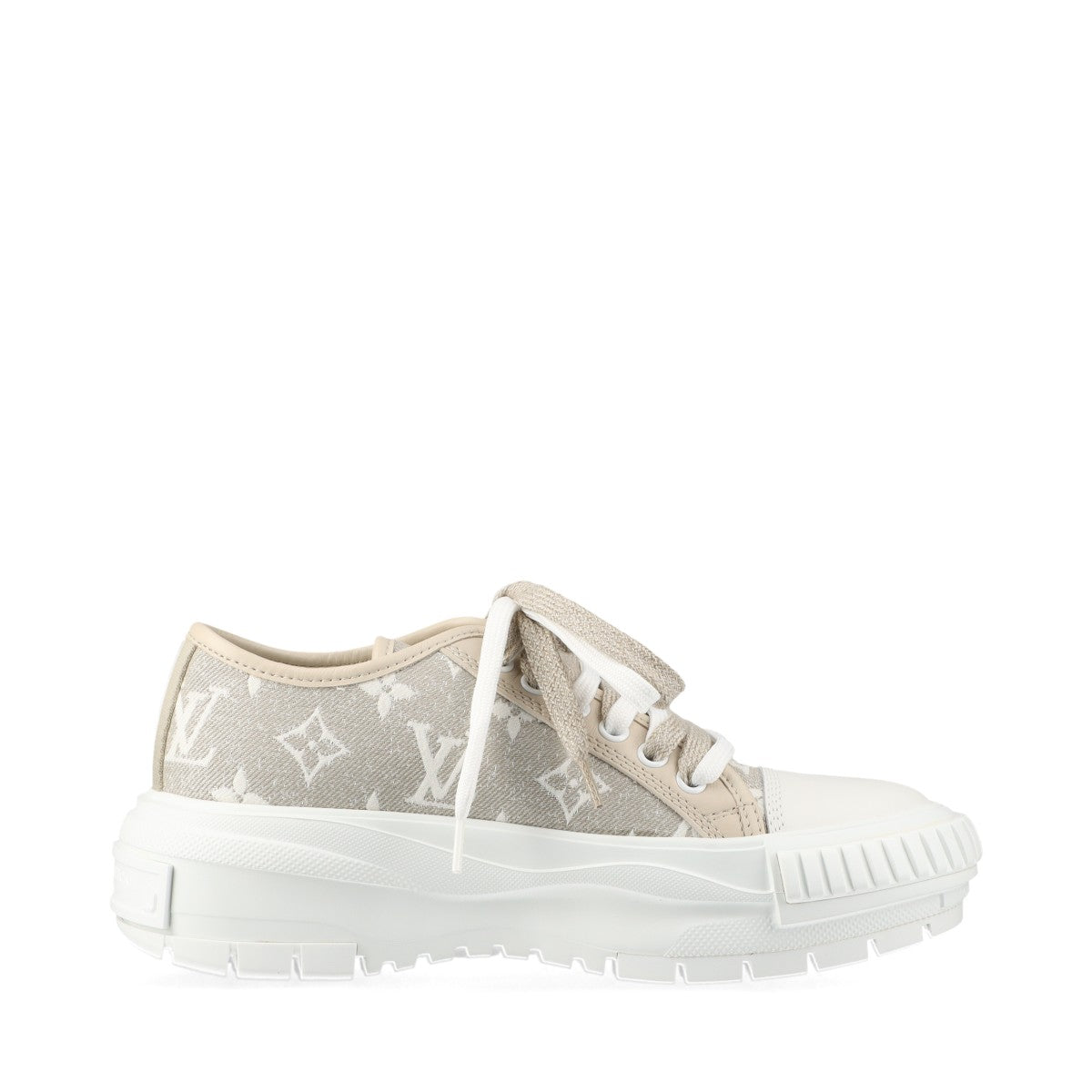 Louis Vuitton LV squadline 22  canvas x leather sneaker 35 ladies beige x white LD1212 monogram LV logo stor bag    store