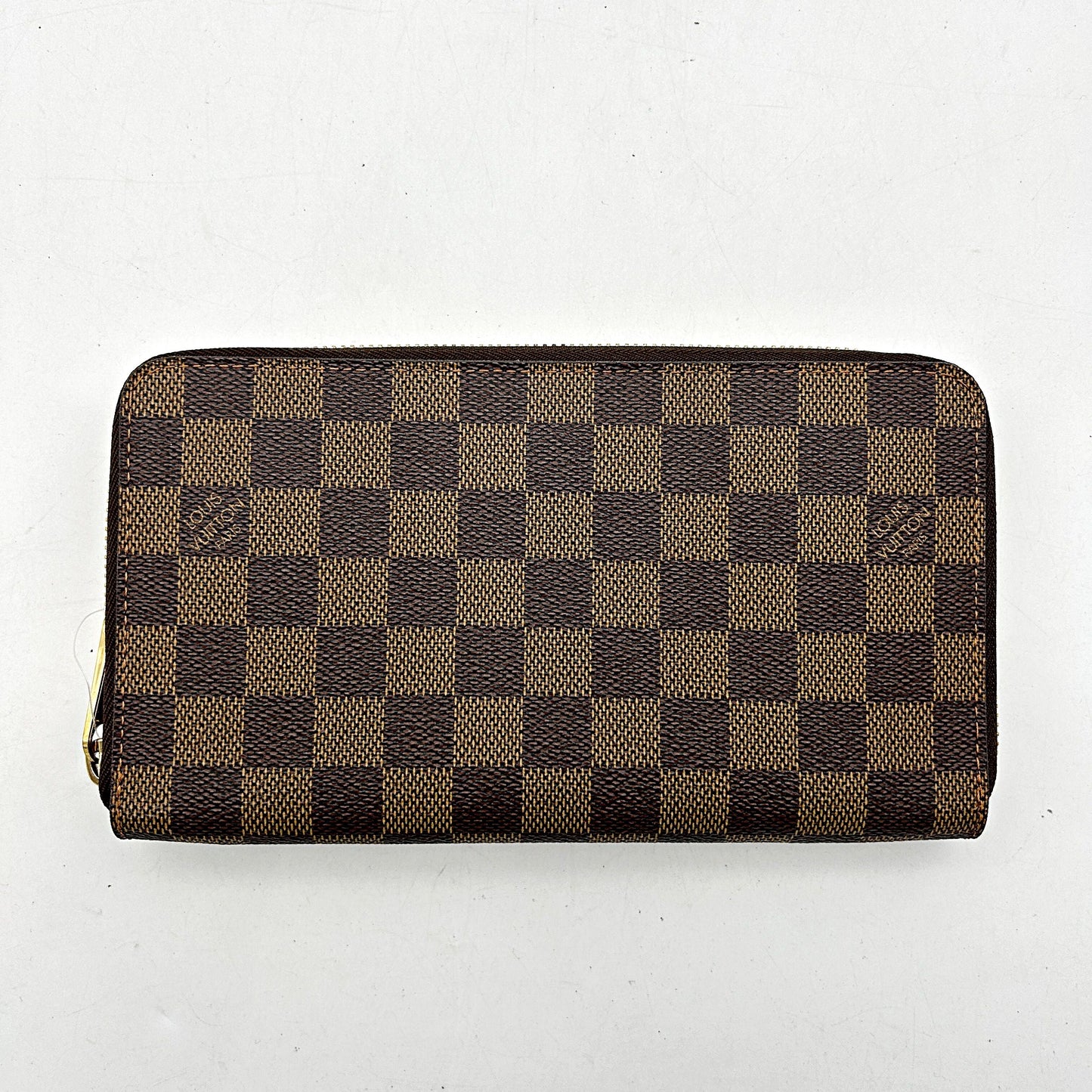LOUIS VUITTON Damier Ebene Clemence Wallet Rose Ballerine lv8845ww
