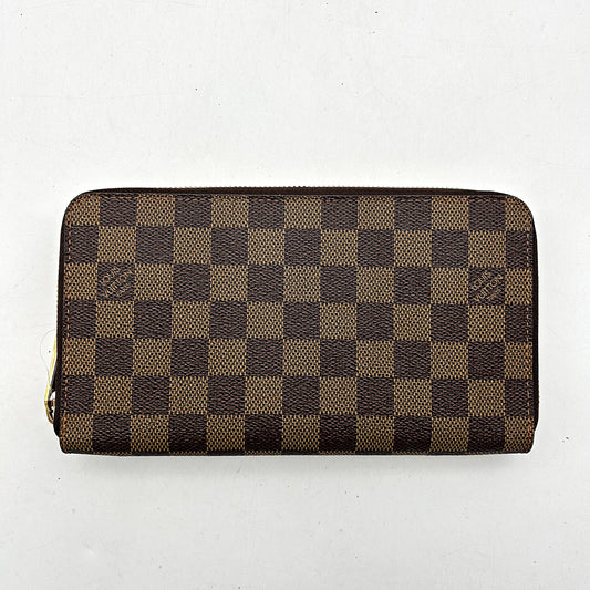 LOUIS VUITTON Damier Ebene Clemence Wallet Rose Ballerine lv8845ww
