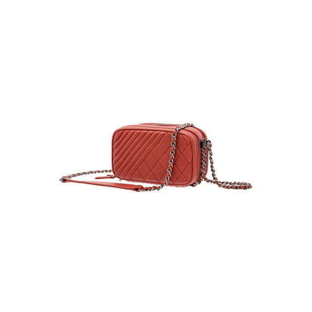 CHANEL Coco Boy Camera Bag Quilted Leather Mini