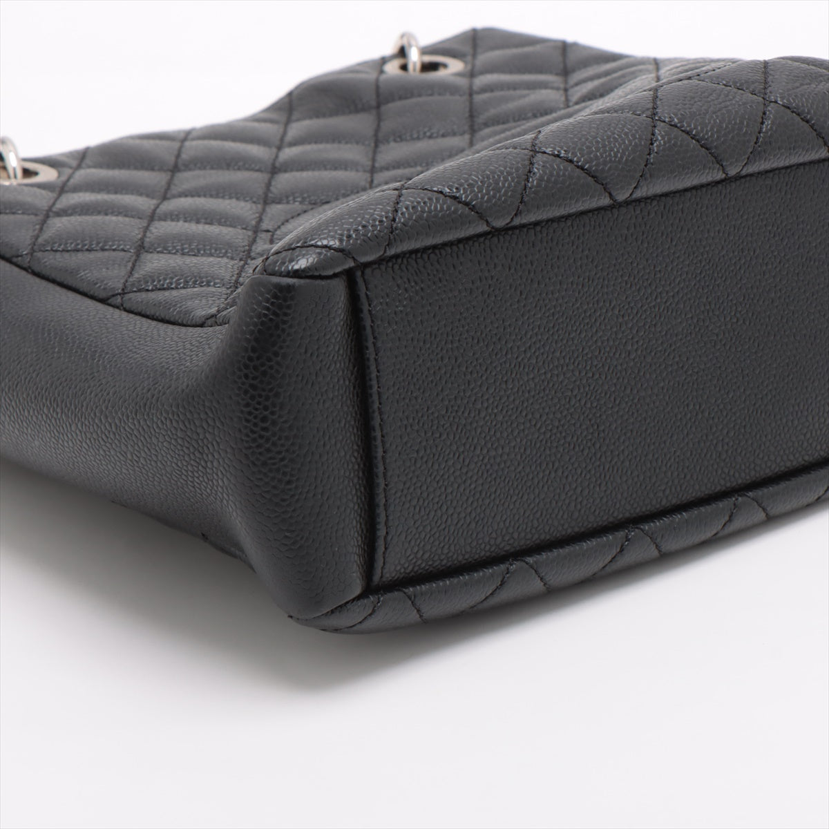 Chanel PST Caviar S Tote Top Bag Black Silver Gold  15th