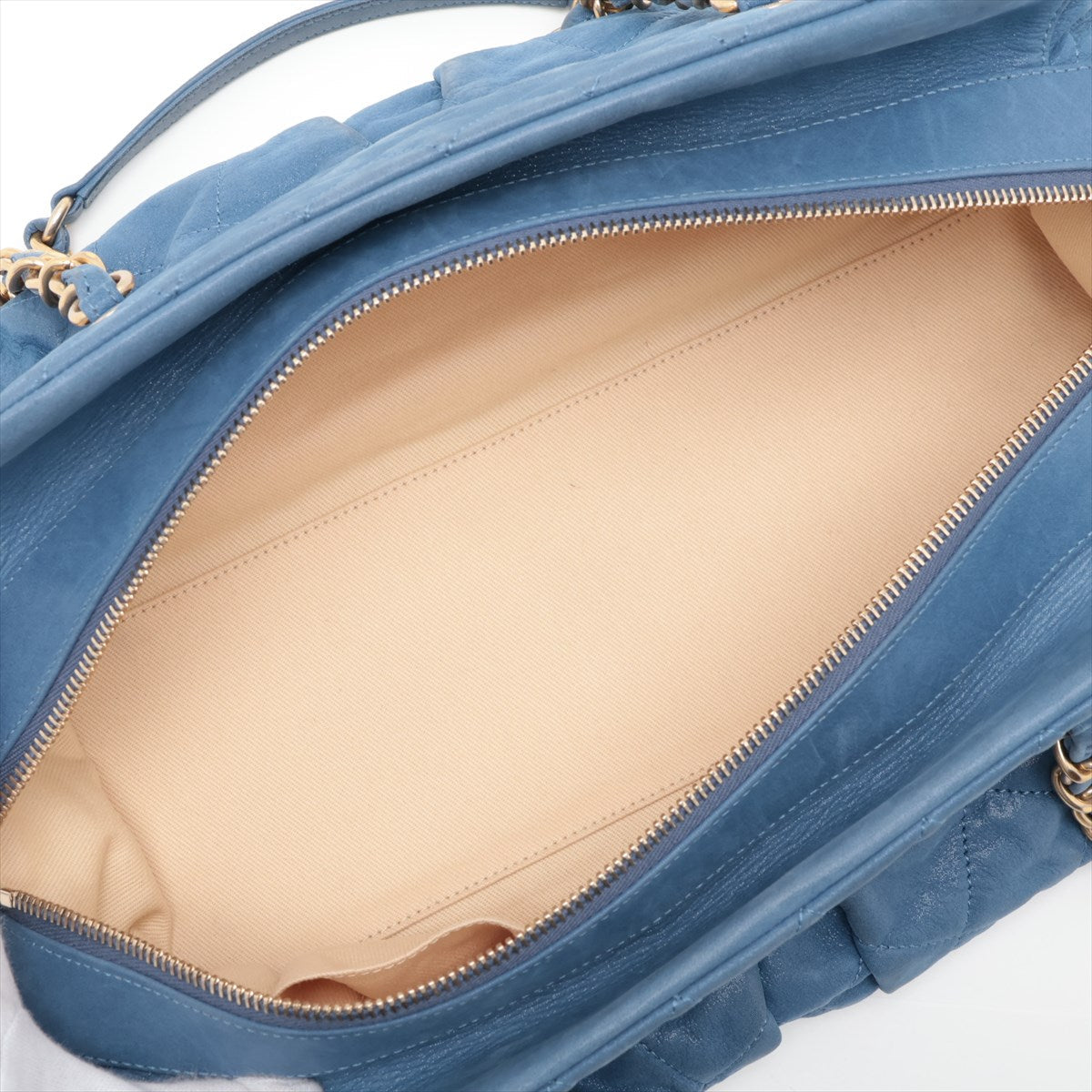 Chanel Matrasse  Leather Chain HandBag  Blue Gold  15th