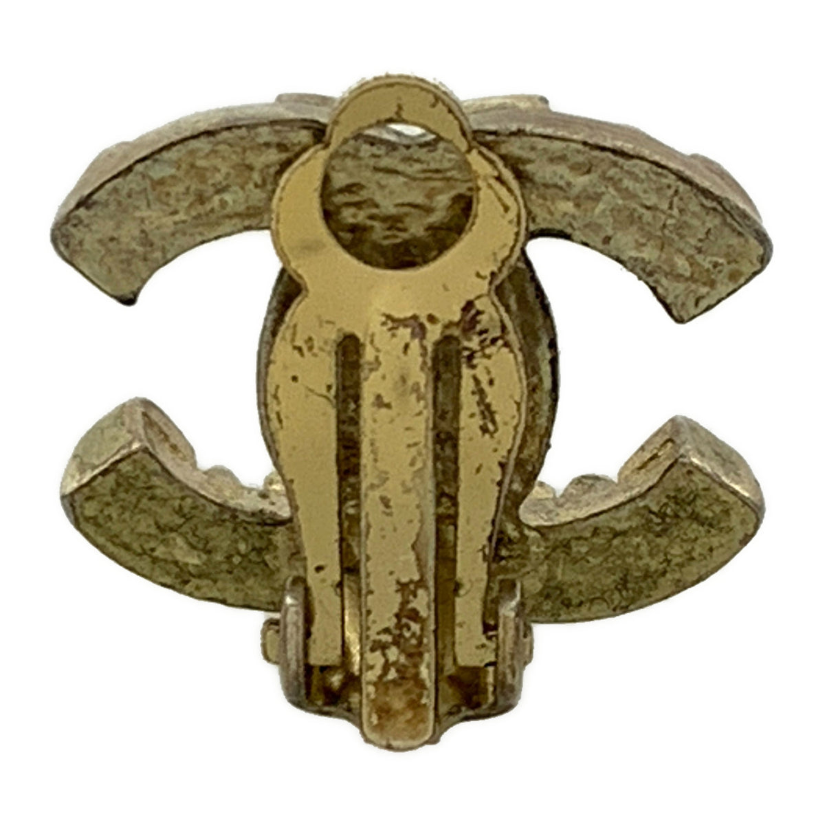 CHANEL/Earrings/GLD/STUDDED LOGO CLIP ON
