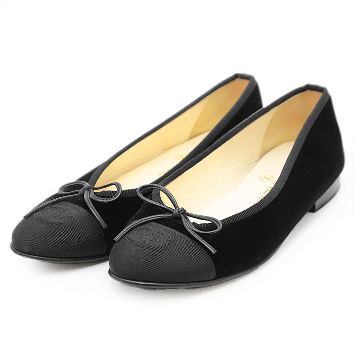 Chanel G02819 Velour Ballerina Flats