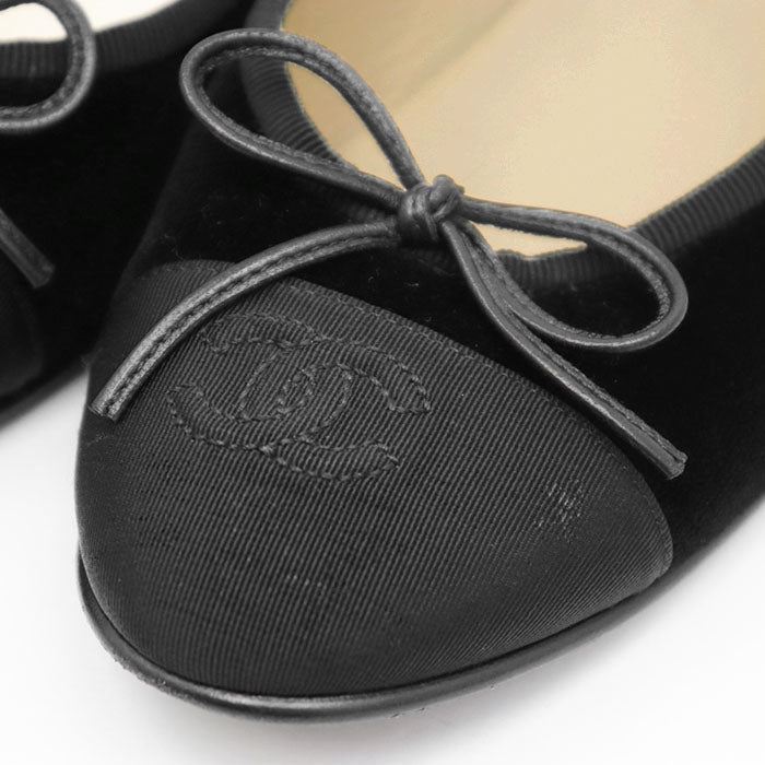 Chanel G02819 Velour Ballerina Flats