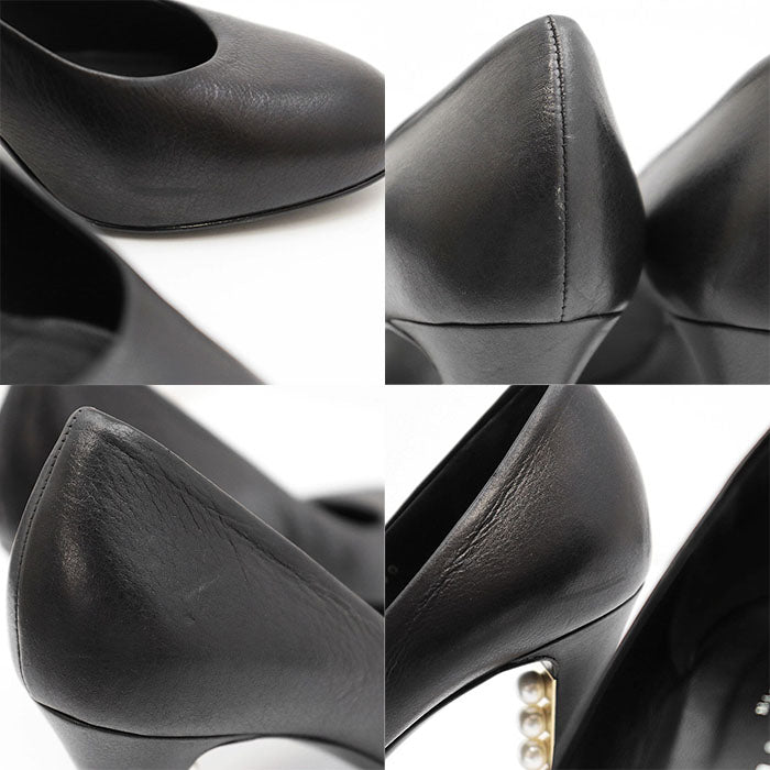 Chanel COCO Mark Charm Leather Pumps