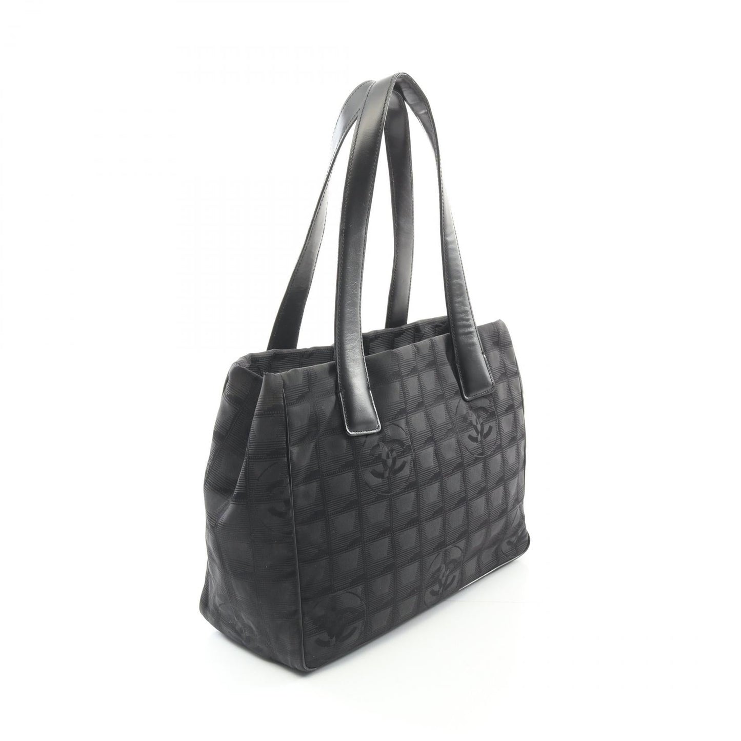 Chanel New Travel Line PM Leather Nylon Canvas Tote Bag