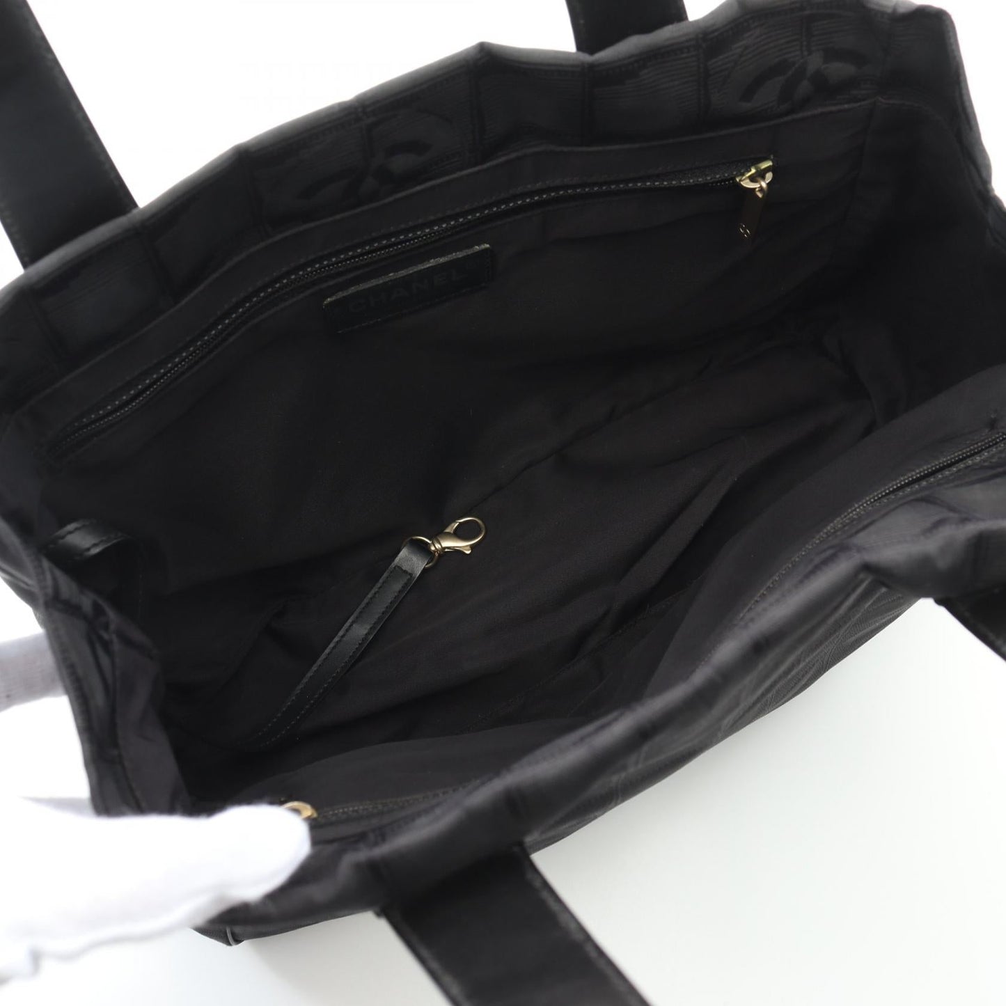 Chanel New Travel Line PM Leather Nylon Canvas Tote Bag