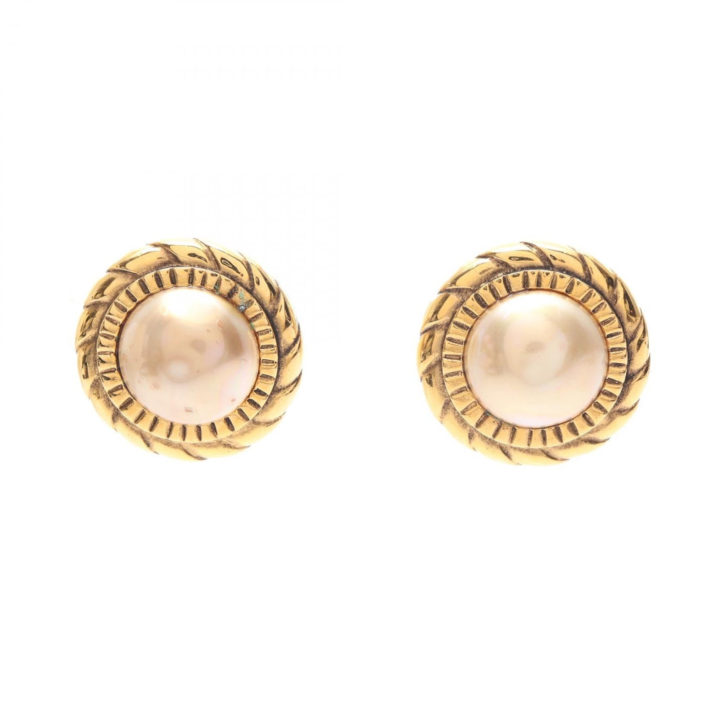 Chanel Faux Pearl Earrings