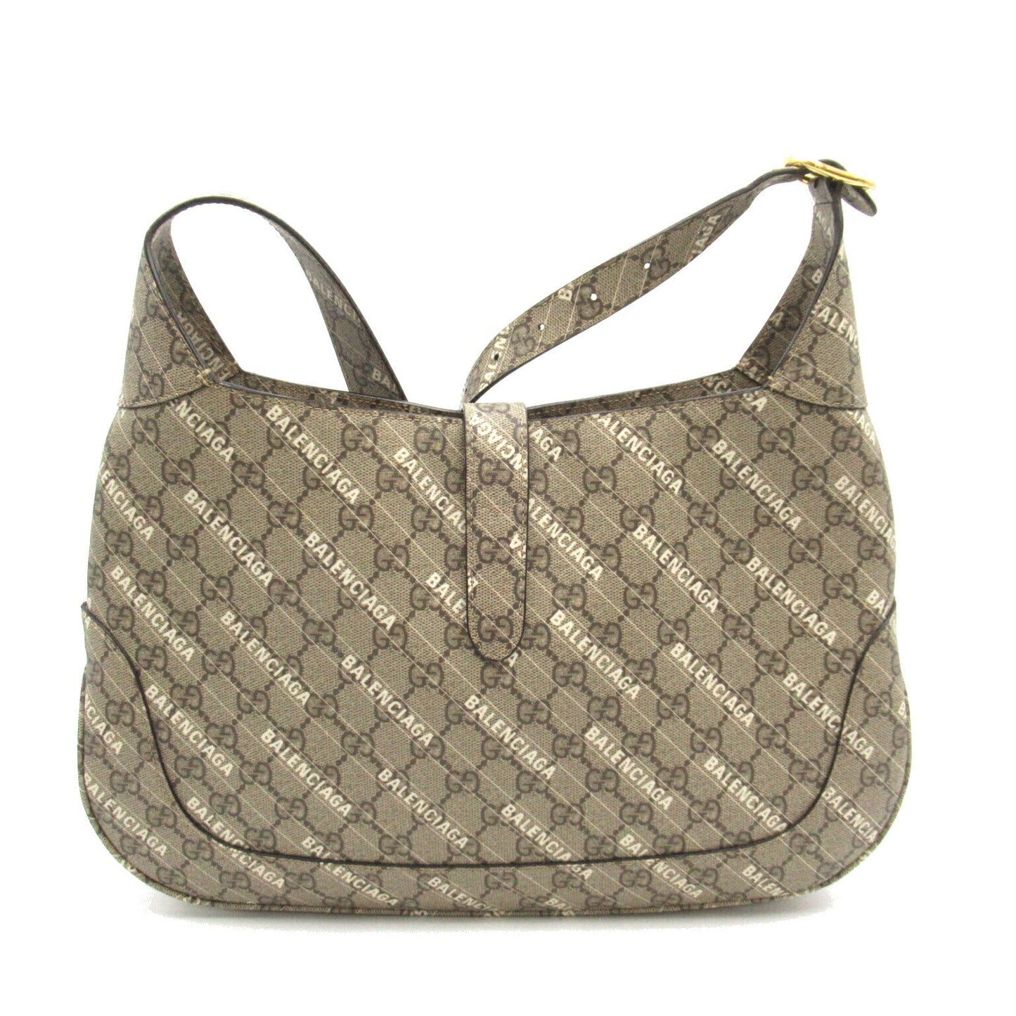 Gucci x Luxury Balenciaga  Shoulder Bag Brown PVC Canvas