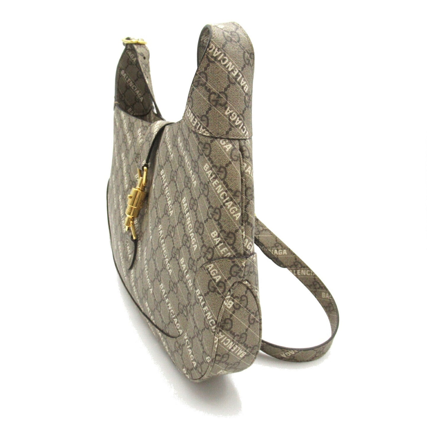 Gucci x Luxury Balenciaga  Shoulder Bag Brown PVC Canvas
