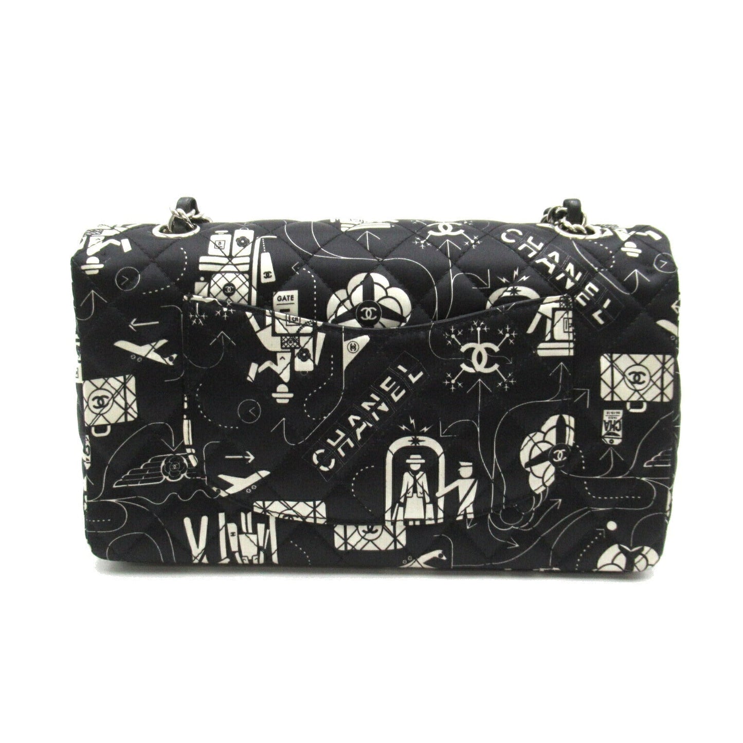 Chanel Satin Airline W Flap Chain Shoulder Bag
