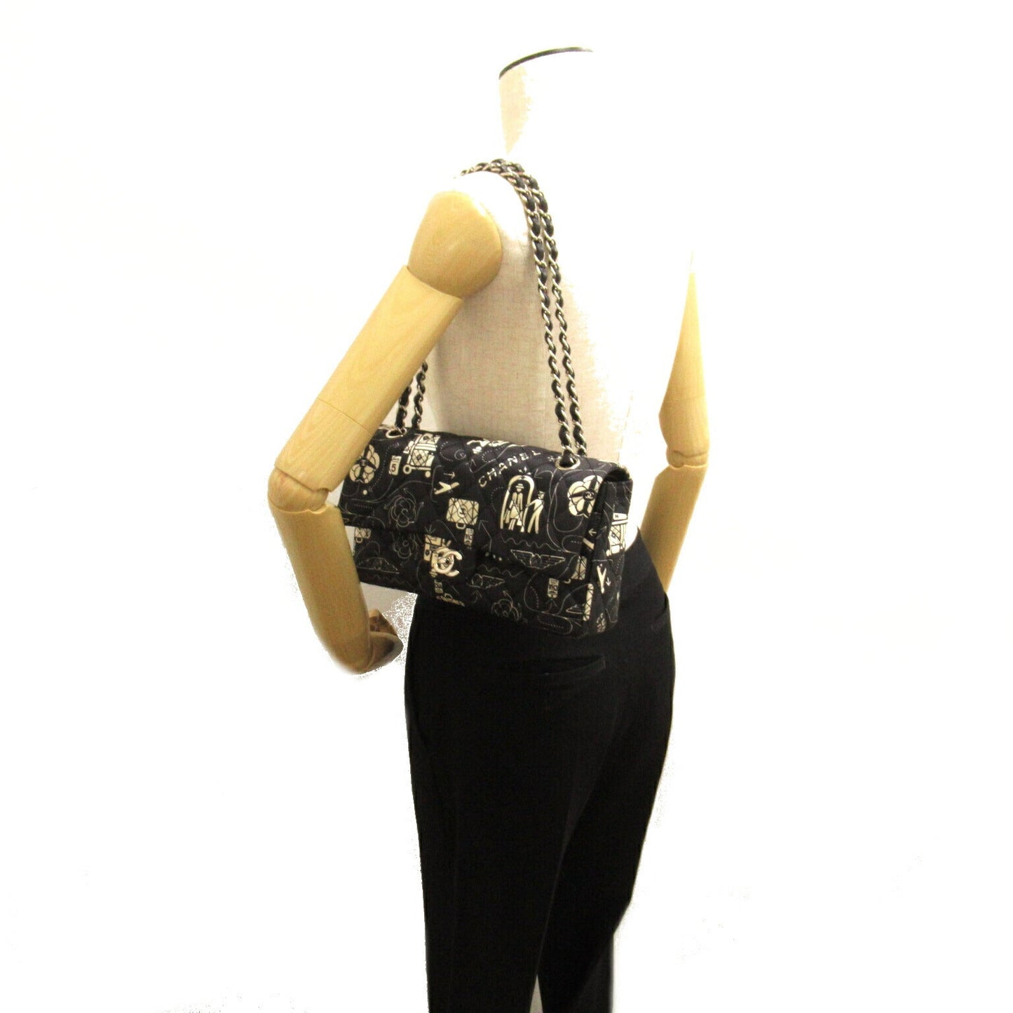 Chanel Satin Airline W Flap Chain Shoulder Bag