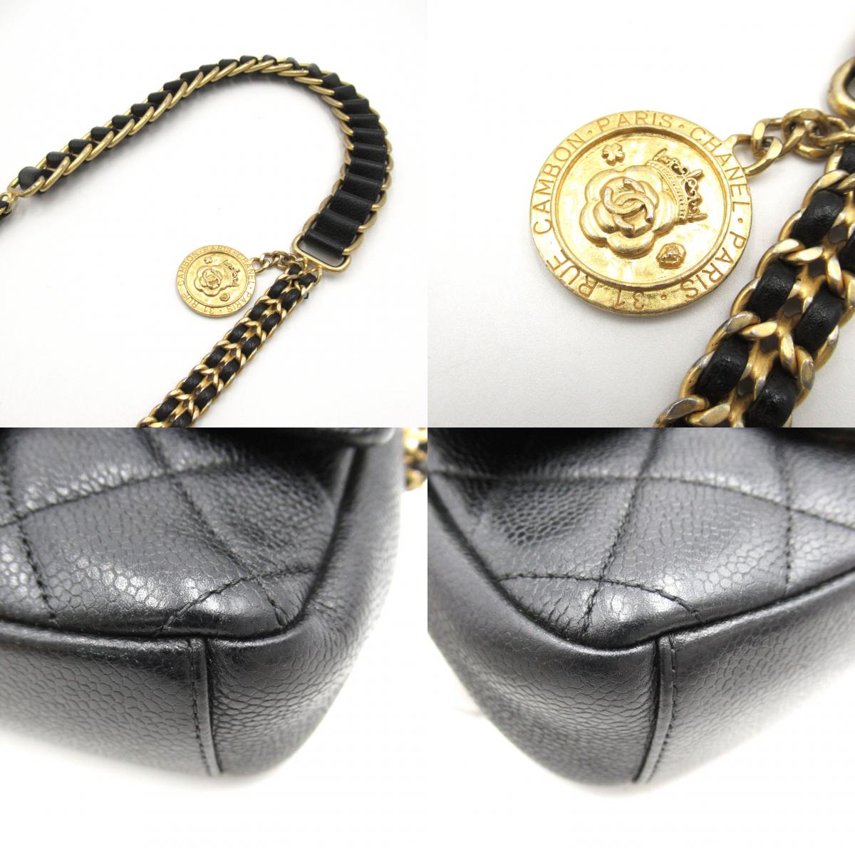 Chanel Mini Matelasse Leather Shoulder Bag Black