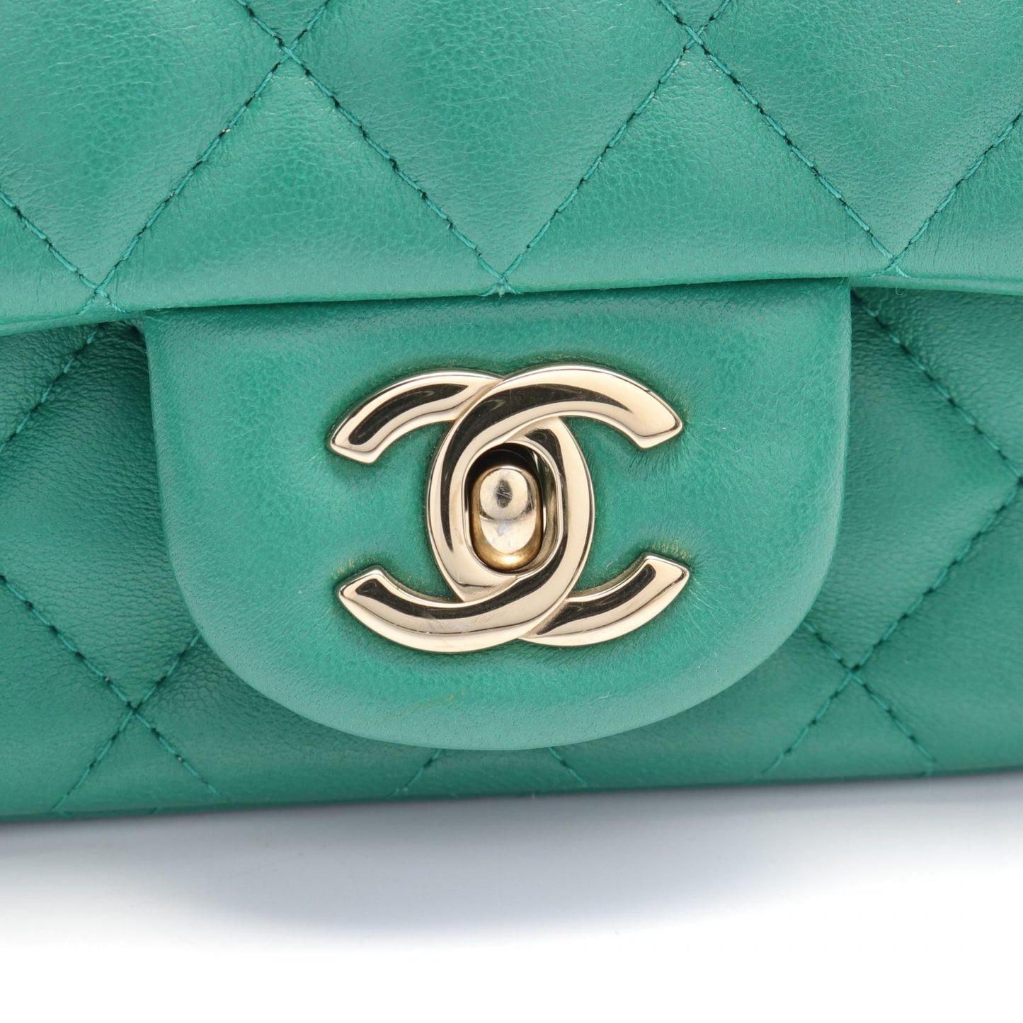 Chanel Mini Matelasse Leather Shoulder Bag Green