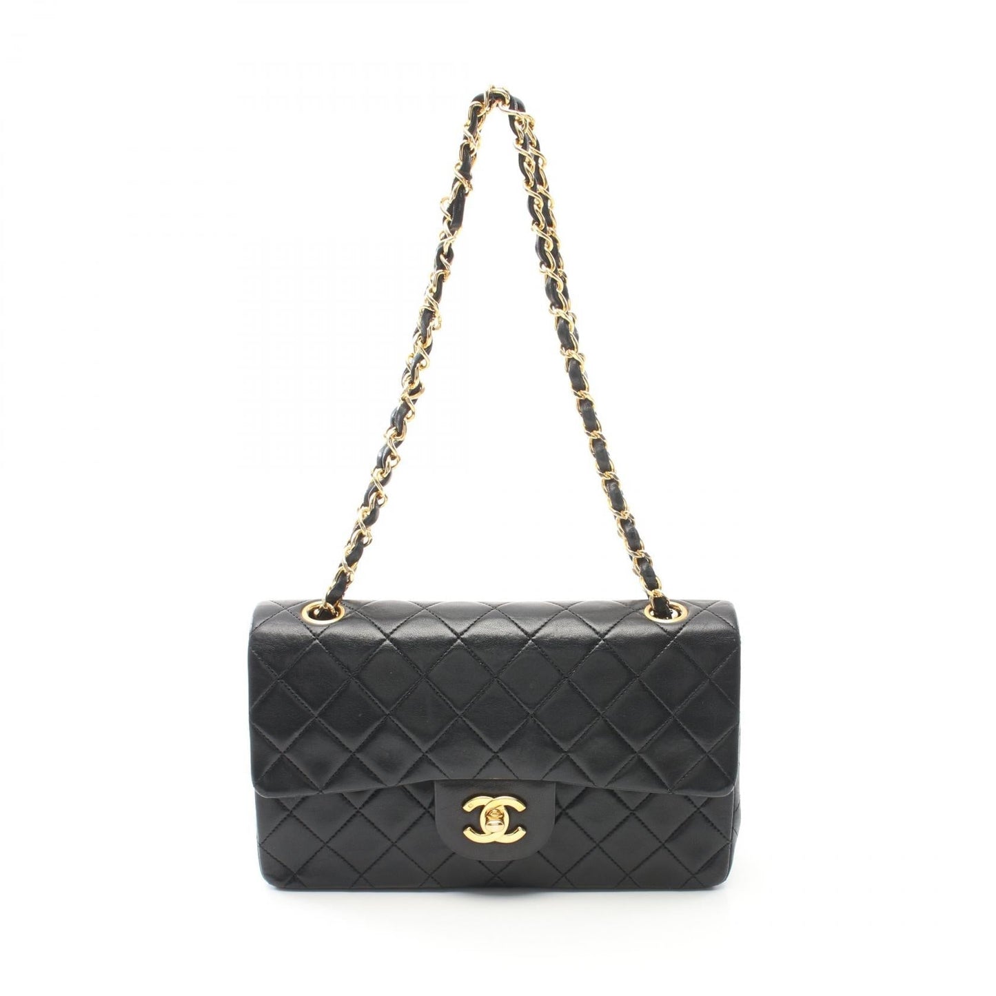 Chanel Lambskin Matelasse W Flap Shoulder Bag