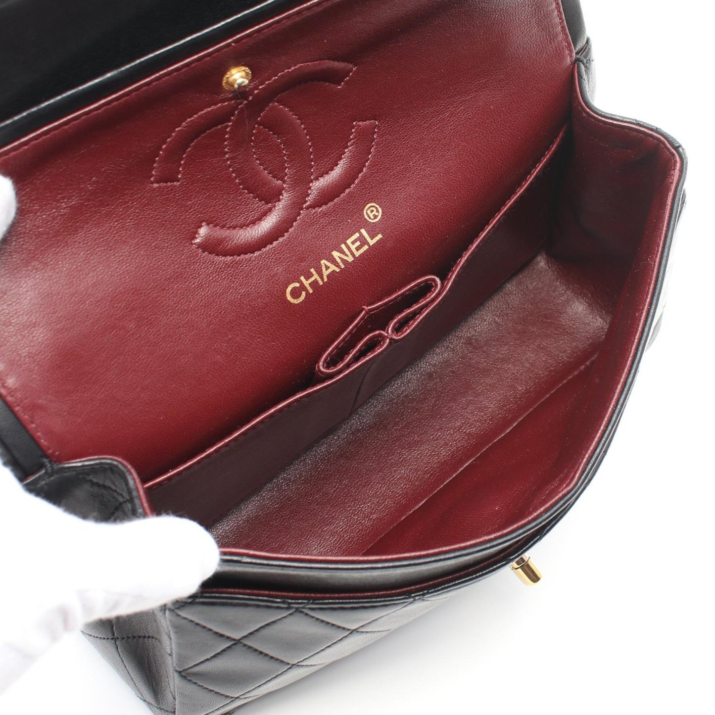 Chanel Lambskin Matelasse W Flap Shoulder Bag