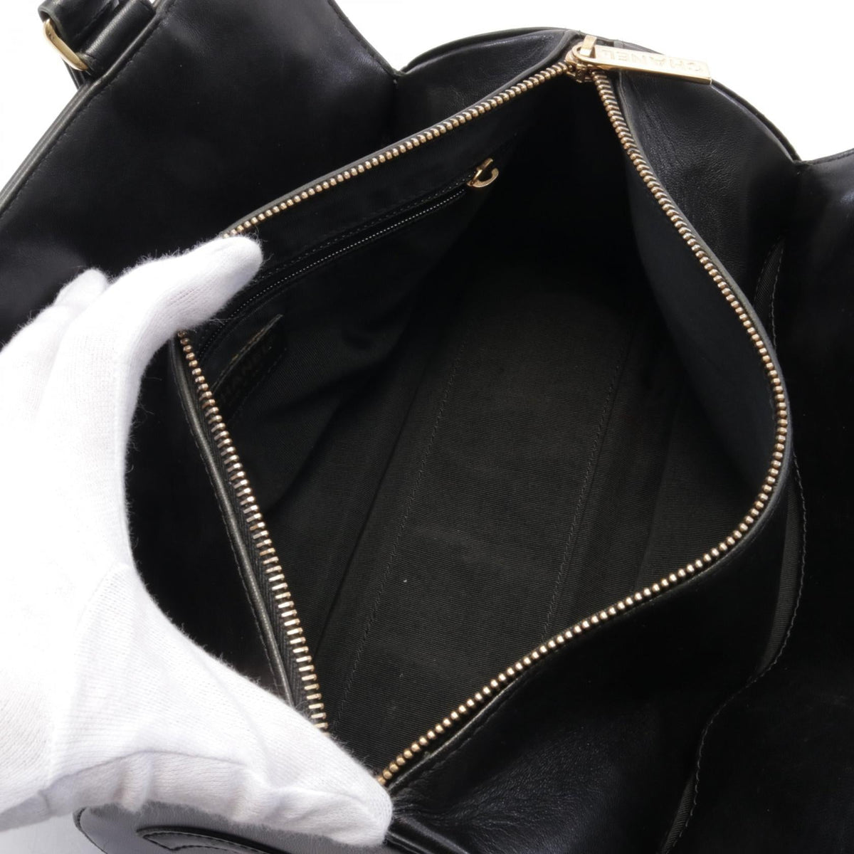 Chanel Lambskin Chocobar Handbag Black
