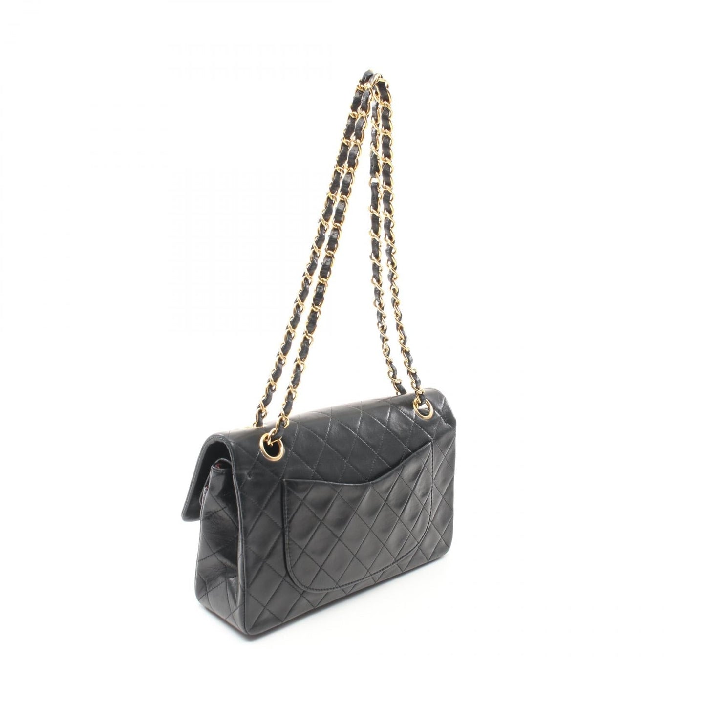 Chanel Lambskin Matelasse W Flap Shoulder Bag