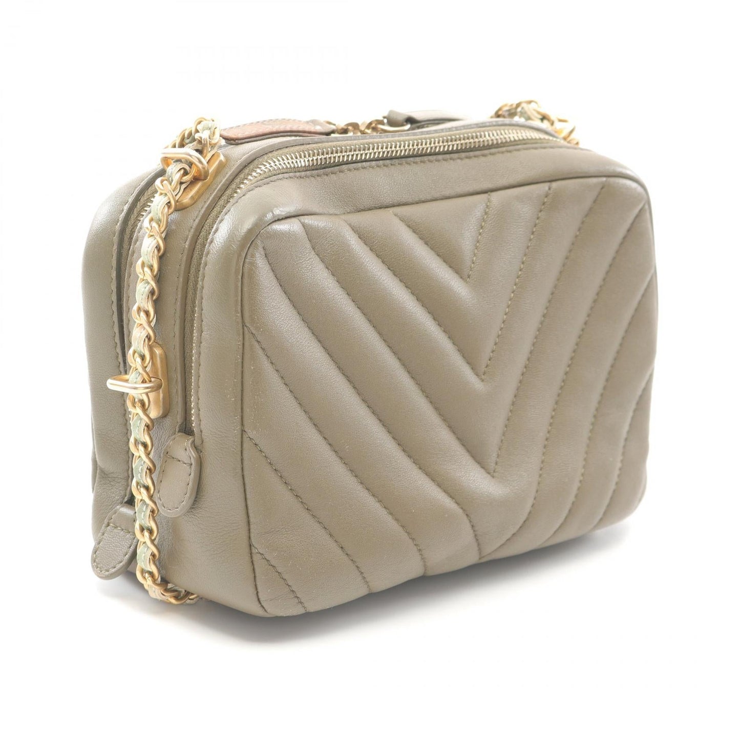 Chanel Chevron V Stitch Lambskin Shoulder Bag