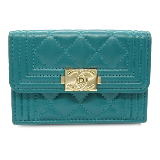 Chanel Boy Chanel Lambskin Trifold Wallet