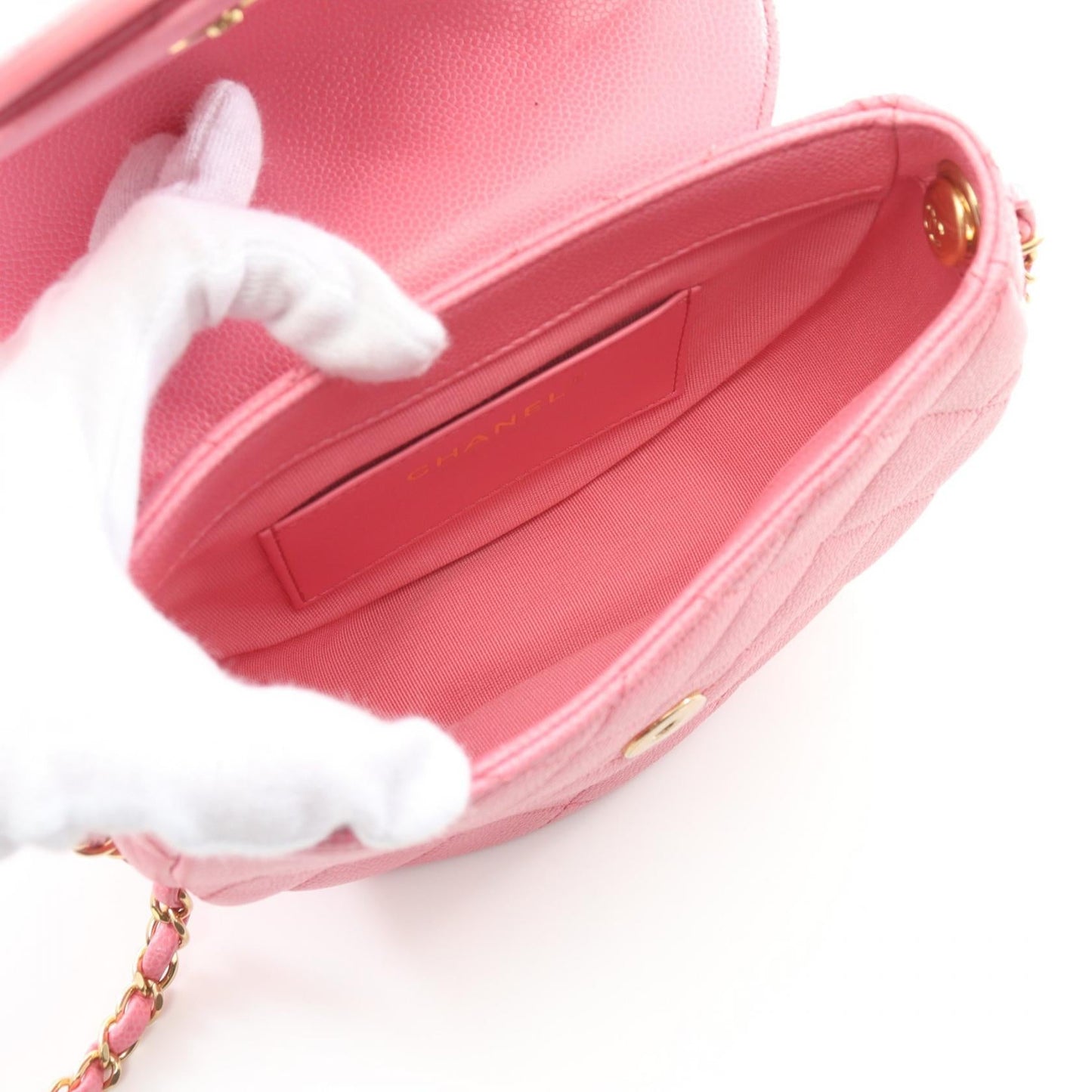 Chanel Matelasse Mini Messenger Caviar Skin Shoulder Bag