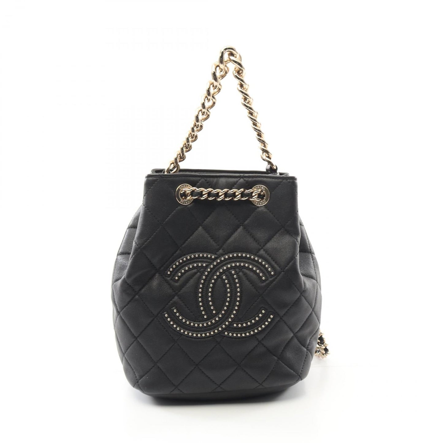 Chanel Matelasse Studs Coco Mark Leather Backpack