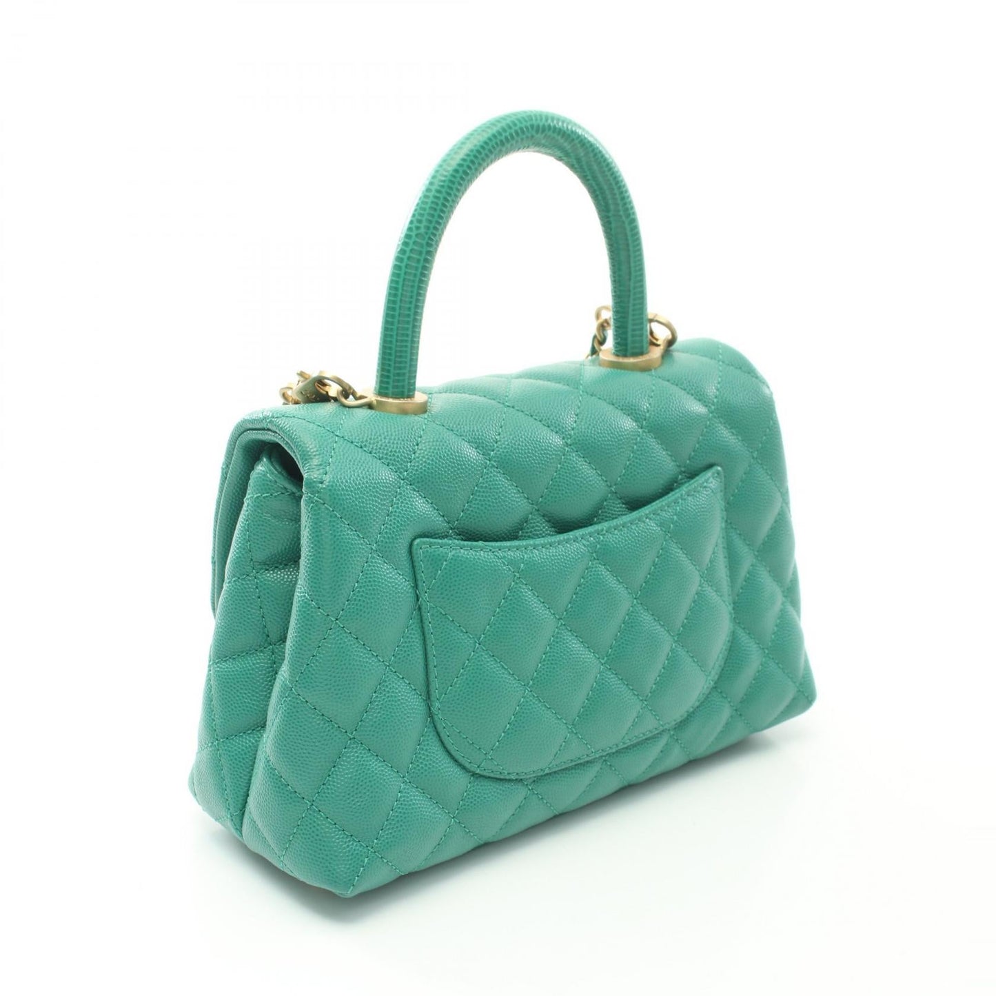 Chanel Coco Handle Flap Caviar Skin Exotic Leather Handbag