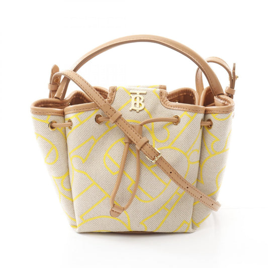 Burberry Peony Canvas Leather Handbag