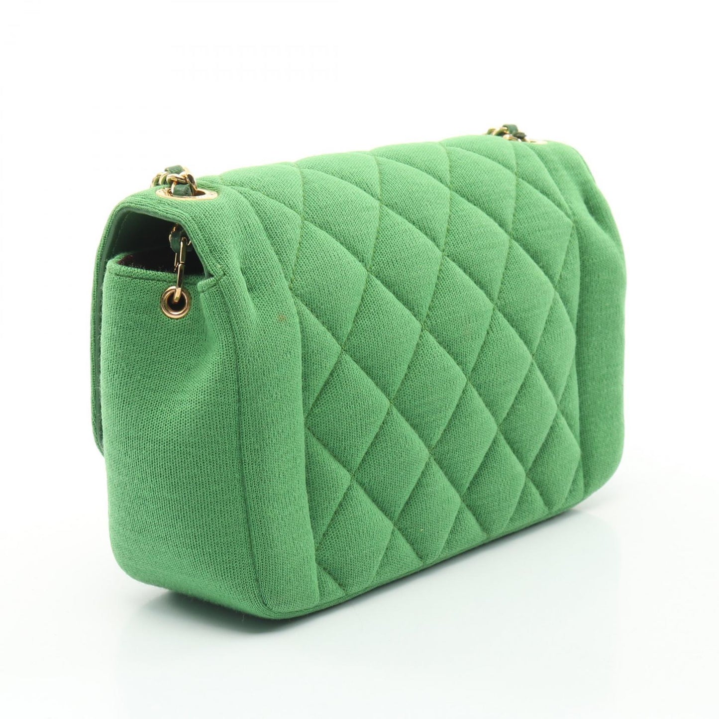 Chanel Matelasse Single Flap Leather Cotton Jersey Shoulder Bag
