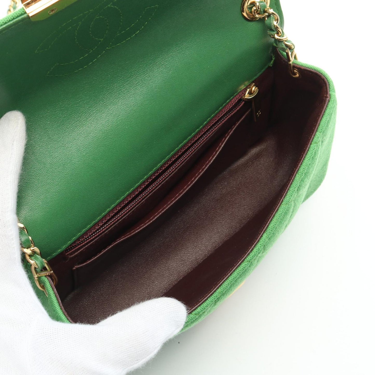 Chanel Matelasse Single Flap Leather Cotton Jersey Shoulder Bag