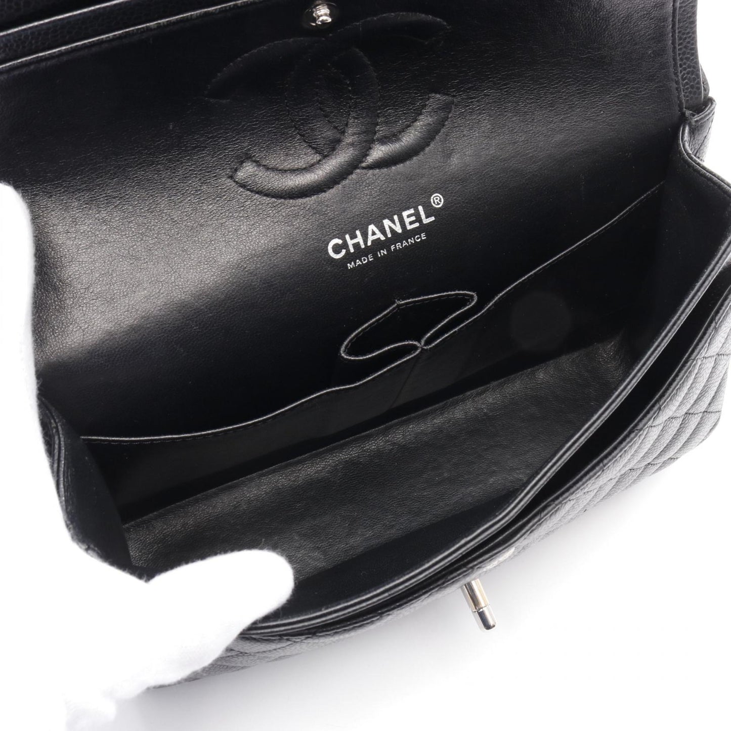 Chanel Matelasse W Flap Grained Calfskin Shoulder Bag