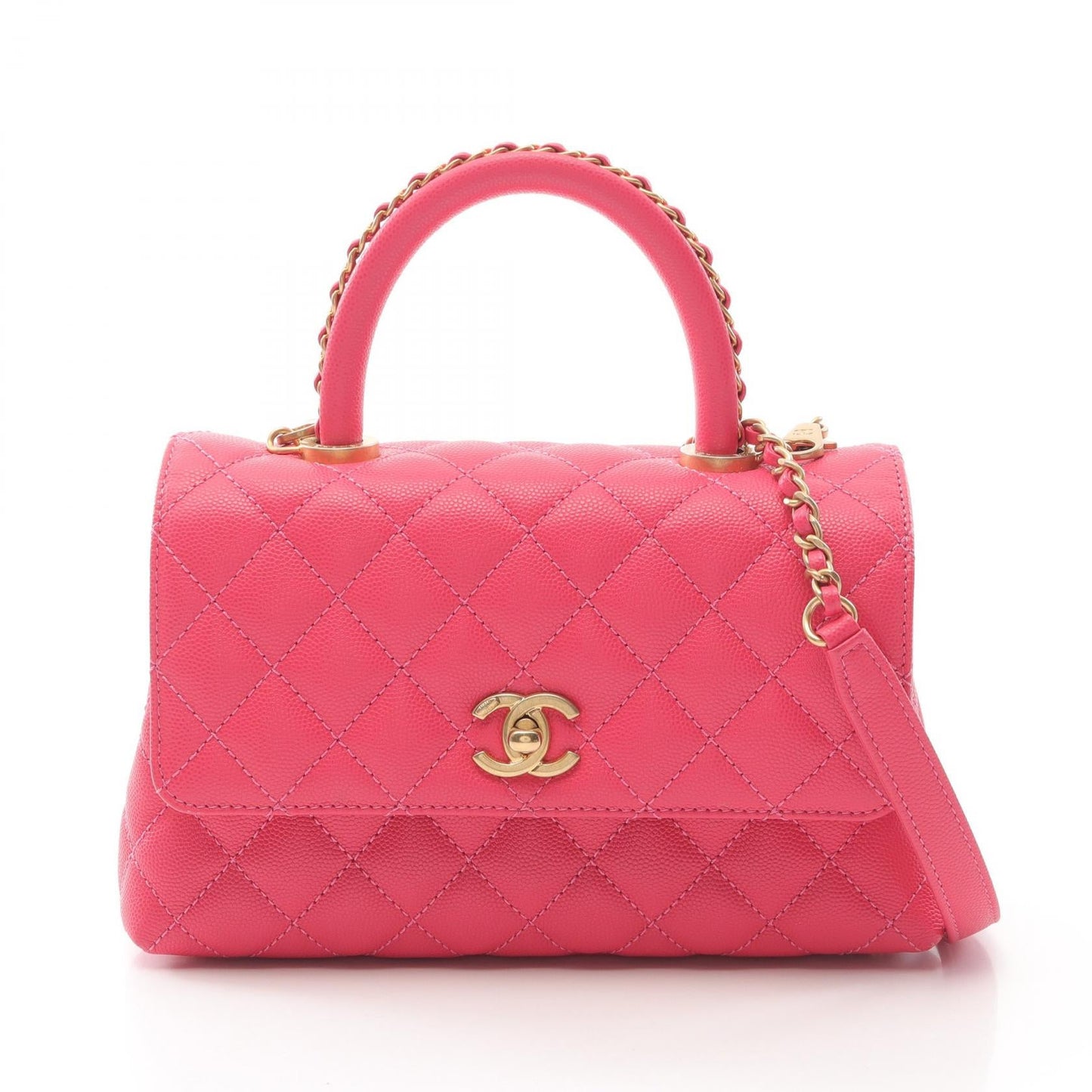 Chanel Coco Handle Flap Leather Handbag