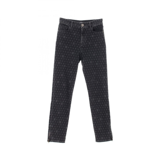Chanel Coco Mark Dot Cotton Polyurethane Pants
