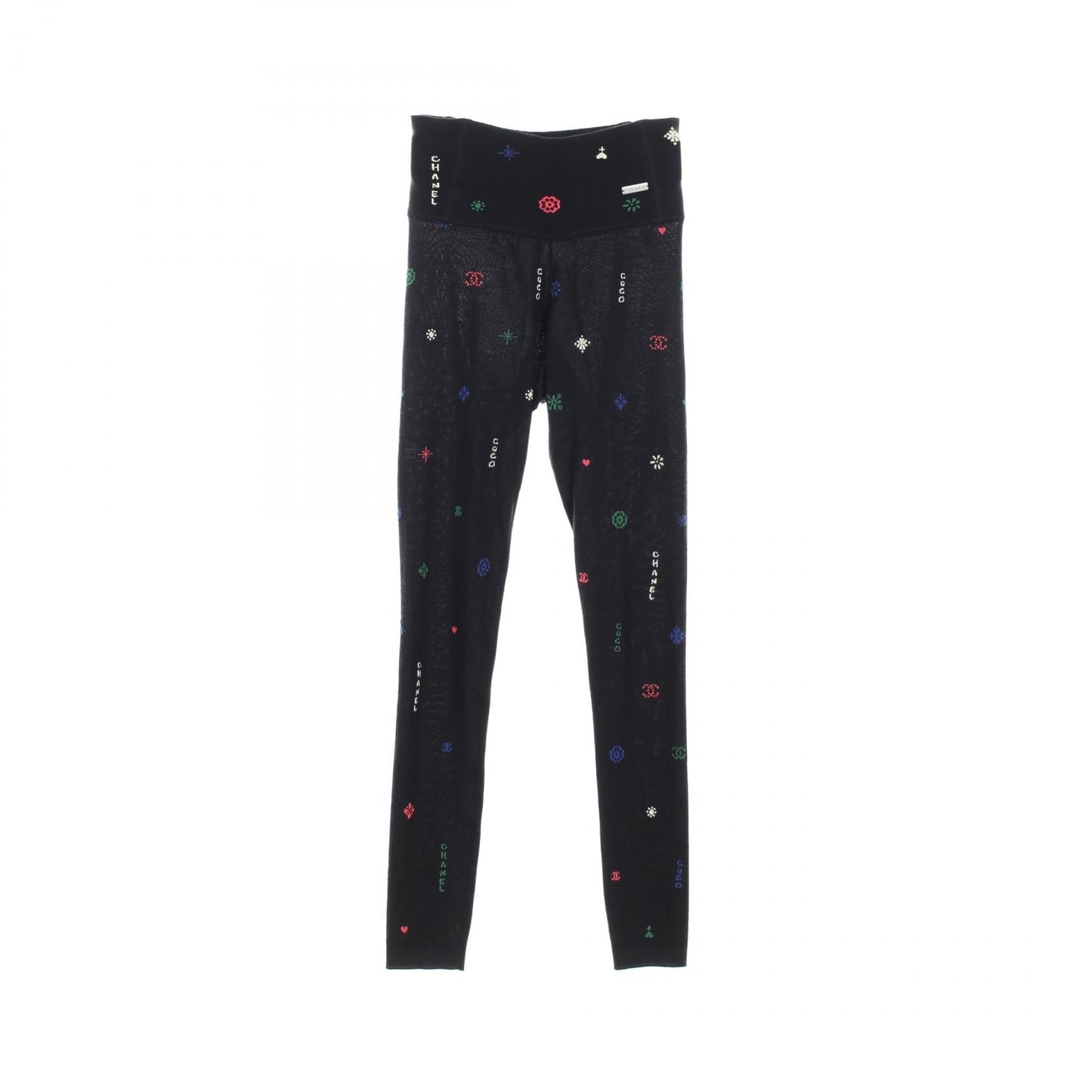 Chanel Coco Mark Camellia Cashmere Silk Leggings