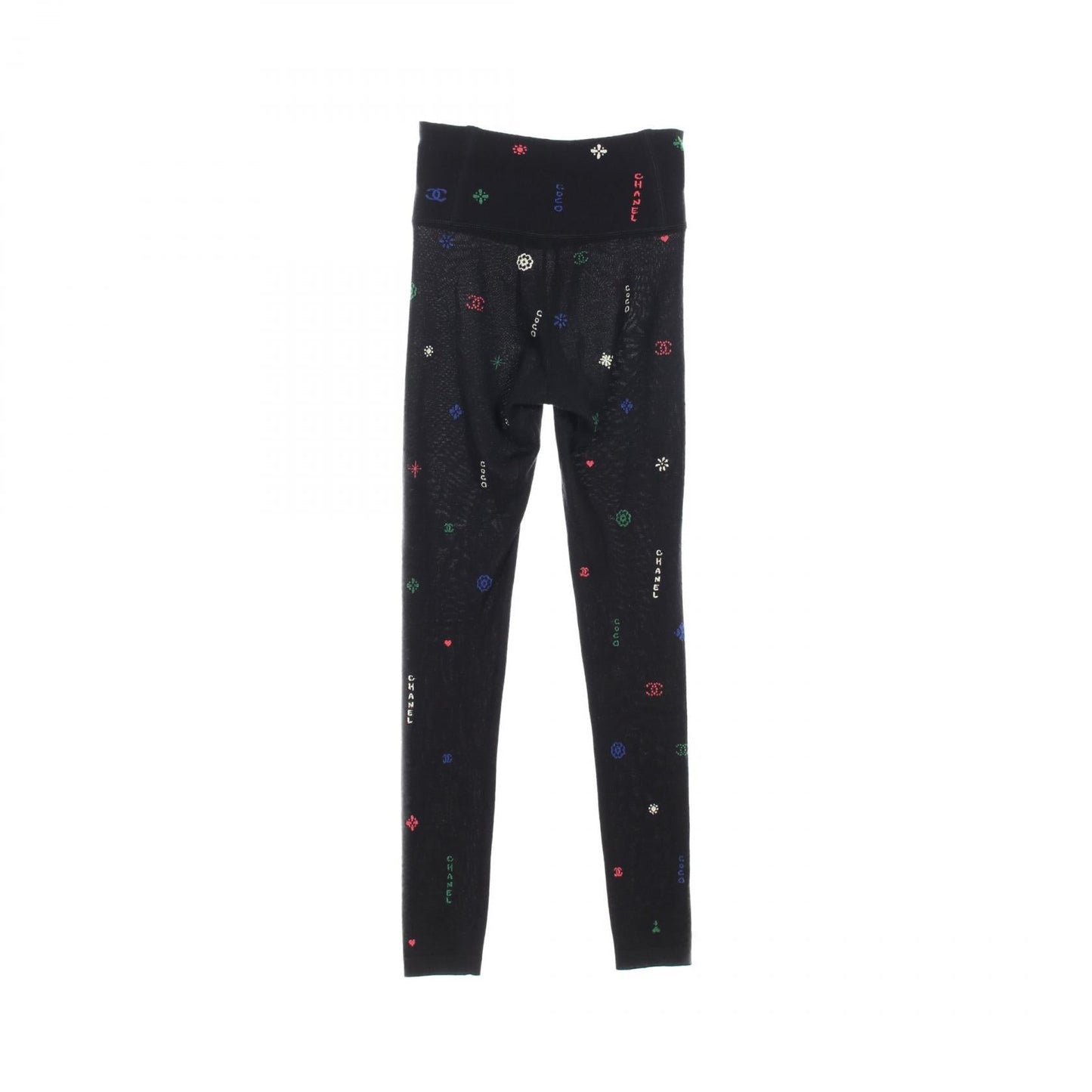 Chanel Coco Mark Camellia Cashmere Silk Leggings