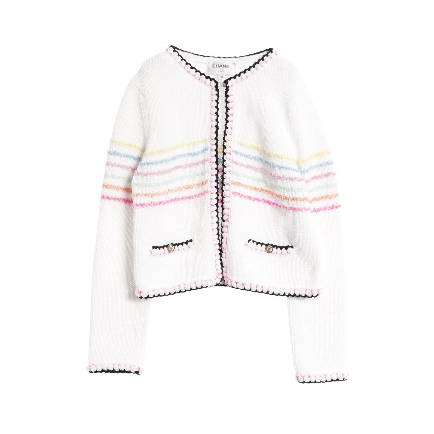 Chanel Coco Mark Button Cotton Nylon Cardigan