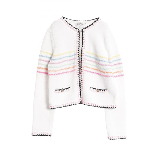Chanel Coco Mark Button Cotton Nylon Cardigan