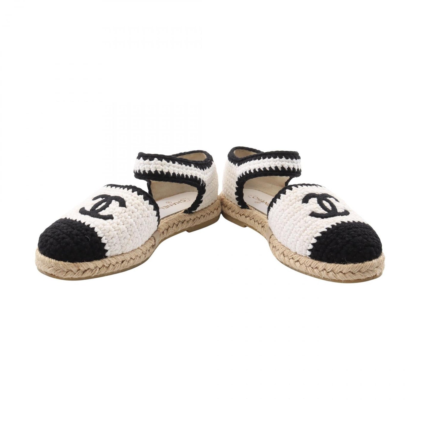 Chanel Coco Mark Leather Fabric Sandals