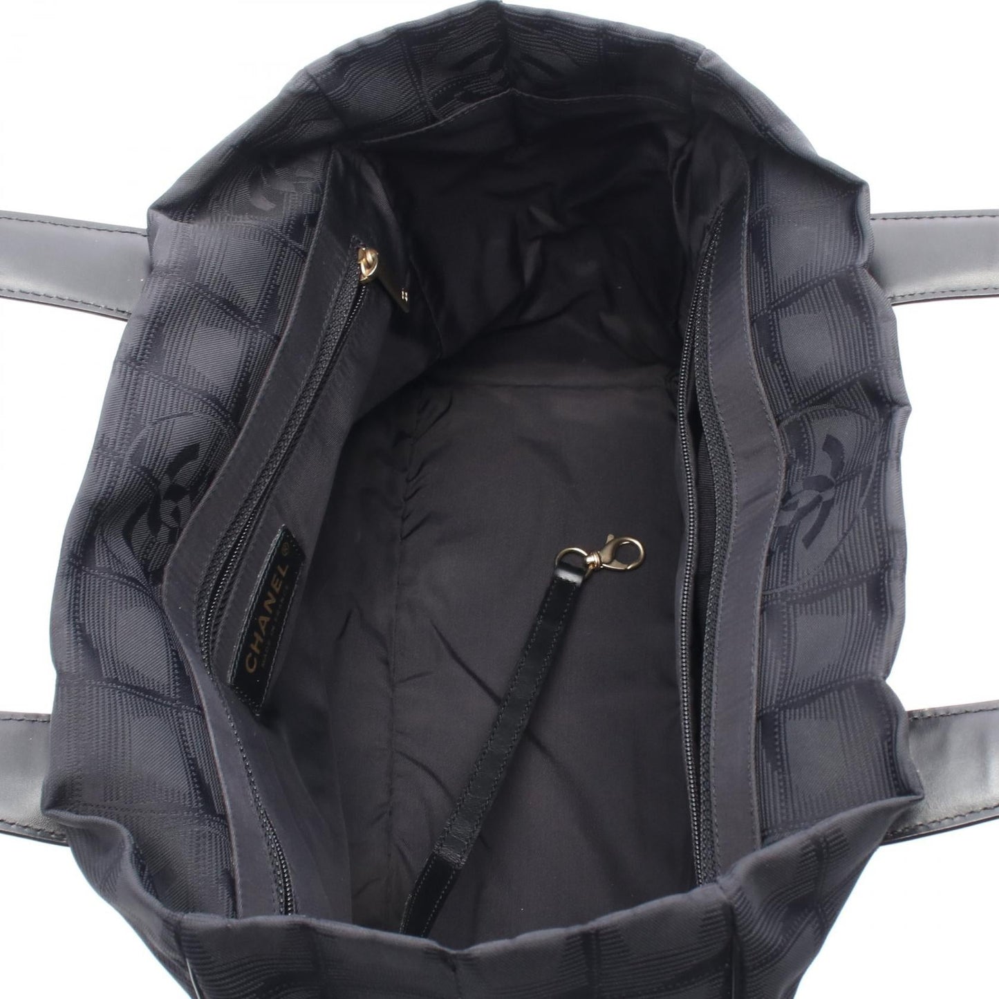 Chanel New Travel Line Leather Nylon Canvas Tote Bag