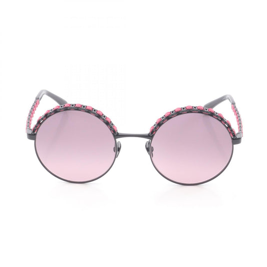 Chanel Coco Mark Leather Metal Sunglasses