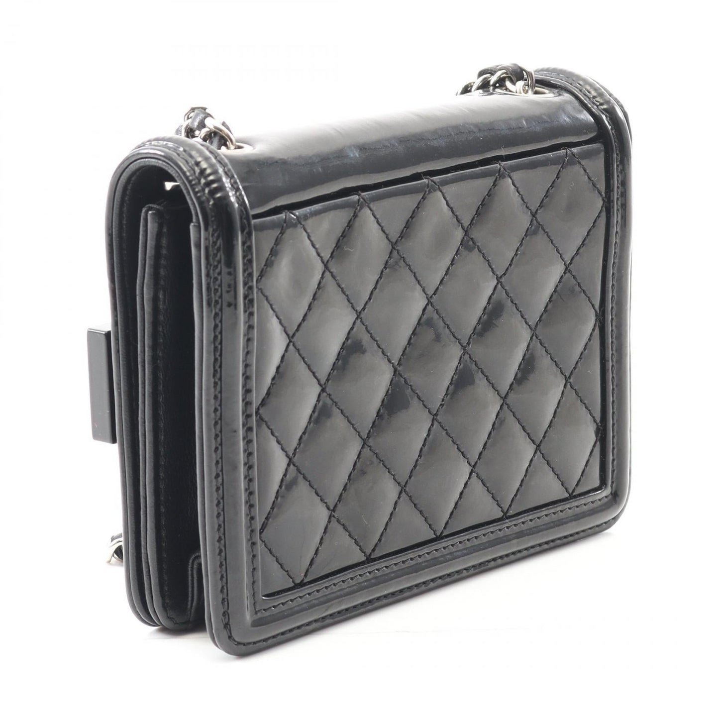 Chanel Lego Boy Coco Mark Patent Leather Plastic Shoulder Bag