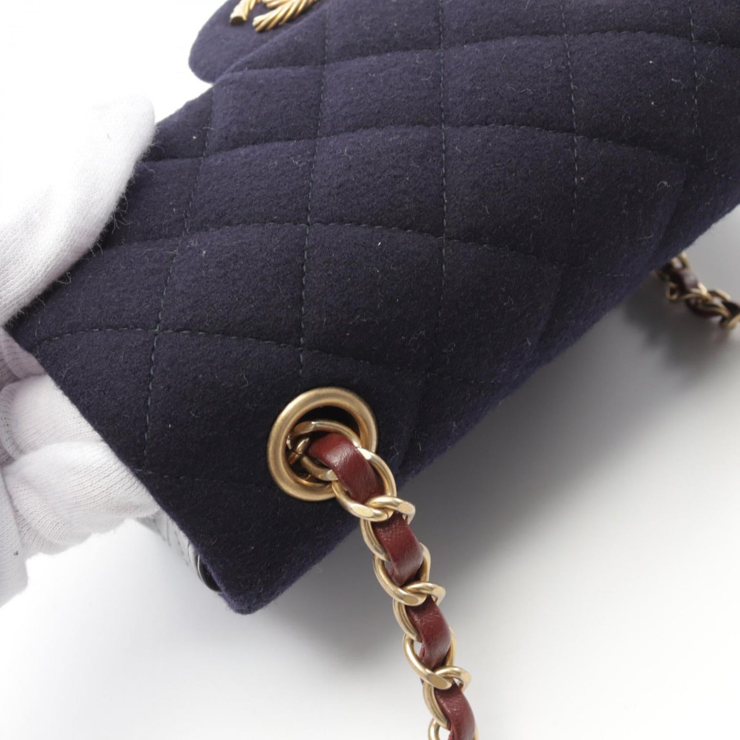 Chanel Wool Lambskin Matelasse Shoulder Bag