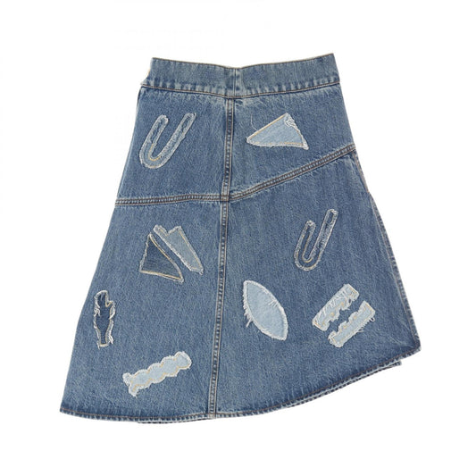 Chanel Coco Mark Button Cotton Skirt