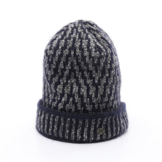 Chanel Coco Mark Button Wool Mohair Knit Cap